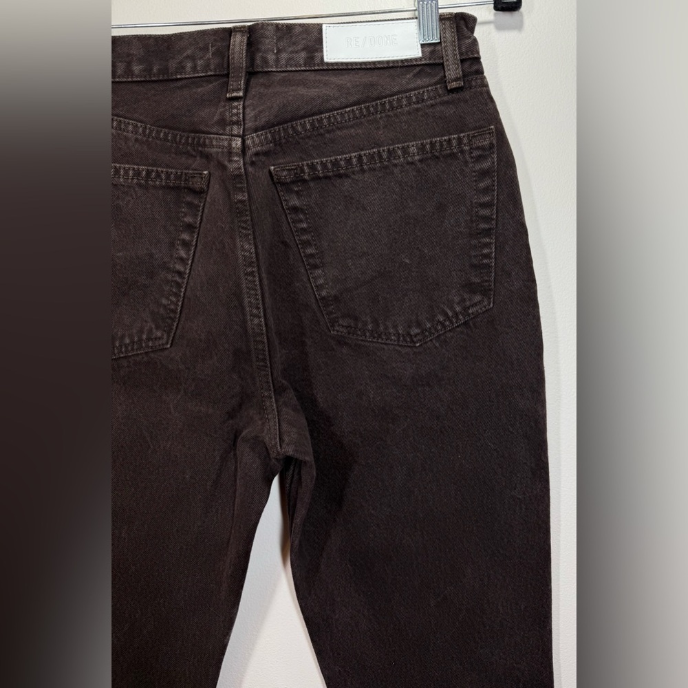 NWOT Re/Done Women’s 70s High Rise Skinny Boot Size 26 in Cocoa - Picture 8 of 10
